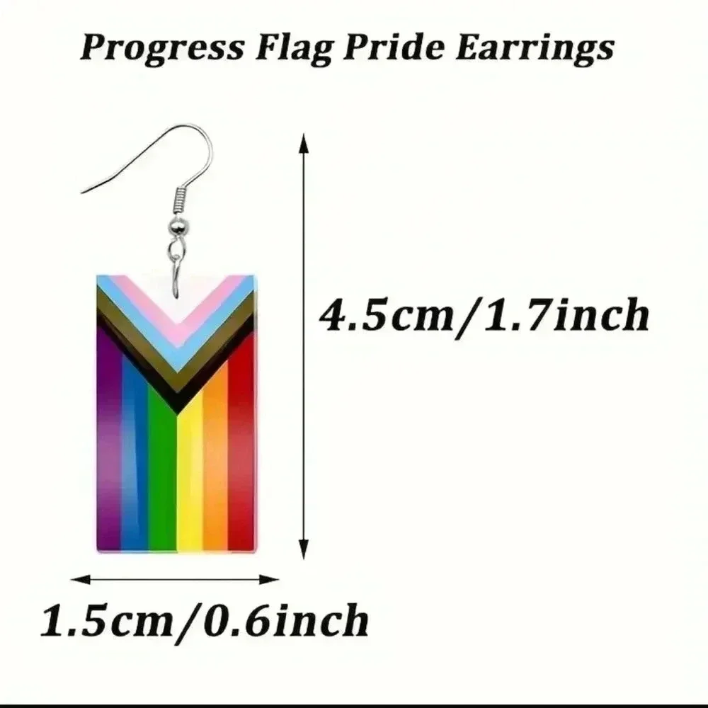 Progress Flag Pride Earrings LGBTQ